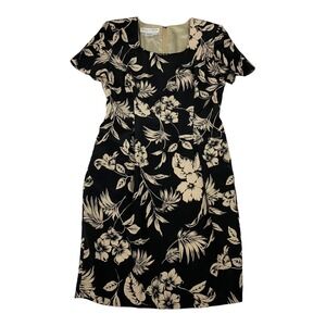 Maggy London x Kenneth Nolan Silk Dress Womens Sz 8 Black Floral‎ Date Night